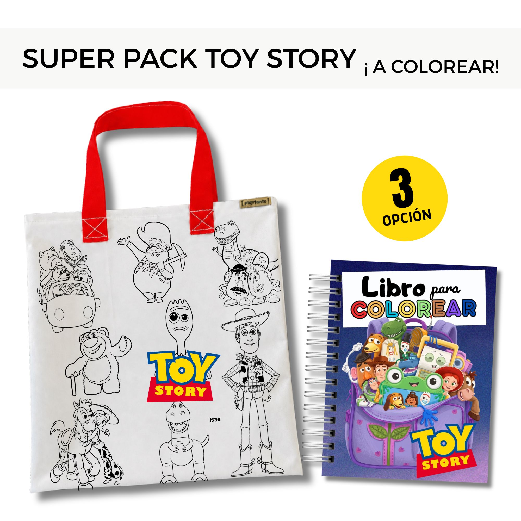 Super Pack Toy Story - Libro para Colorear + Bolsa para Pintar 3