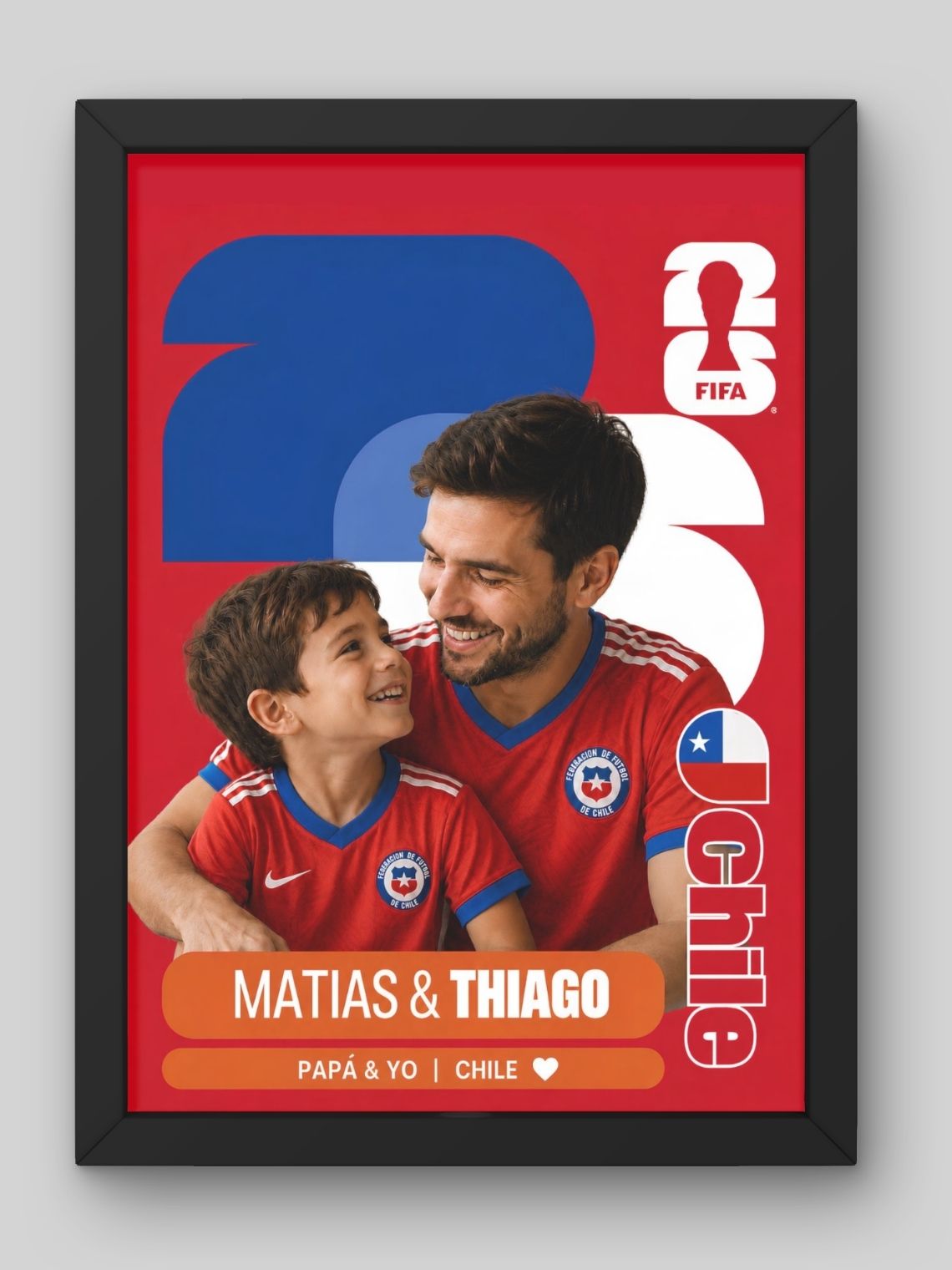 Cuadro Personalizado Papá Mundialista 2026 - Hasta 5 Personas 1