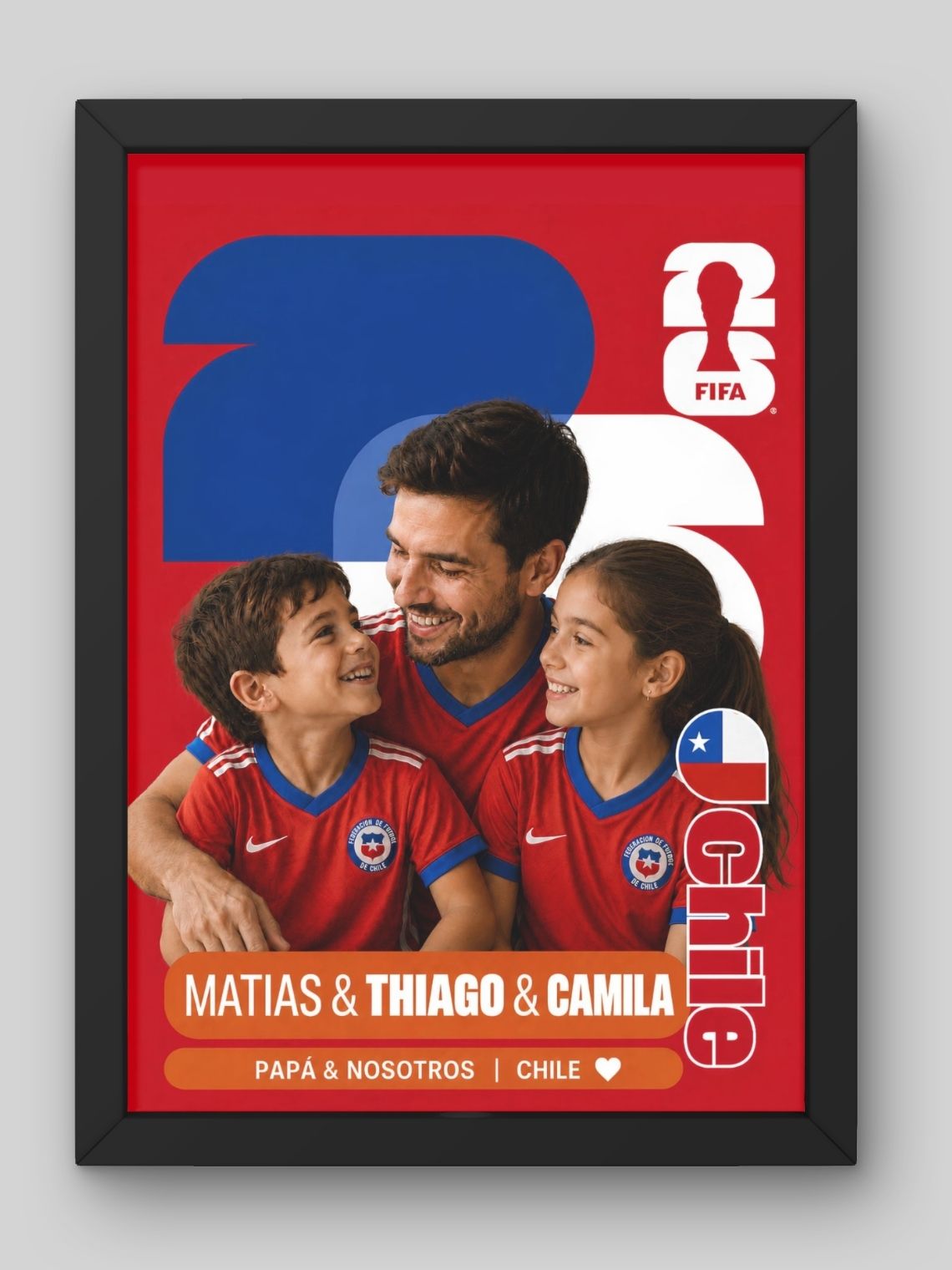 Cuadro Personalizado Papá Mundialista 2026 - Hasta 5 Personas 6