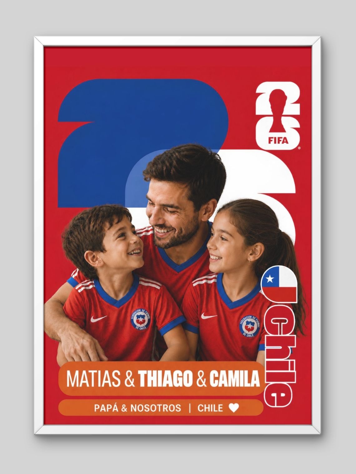 Cuadro Personalizado Papá Mundialista 2026 - Hasta 5 Personas 2