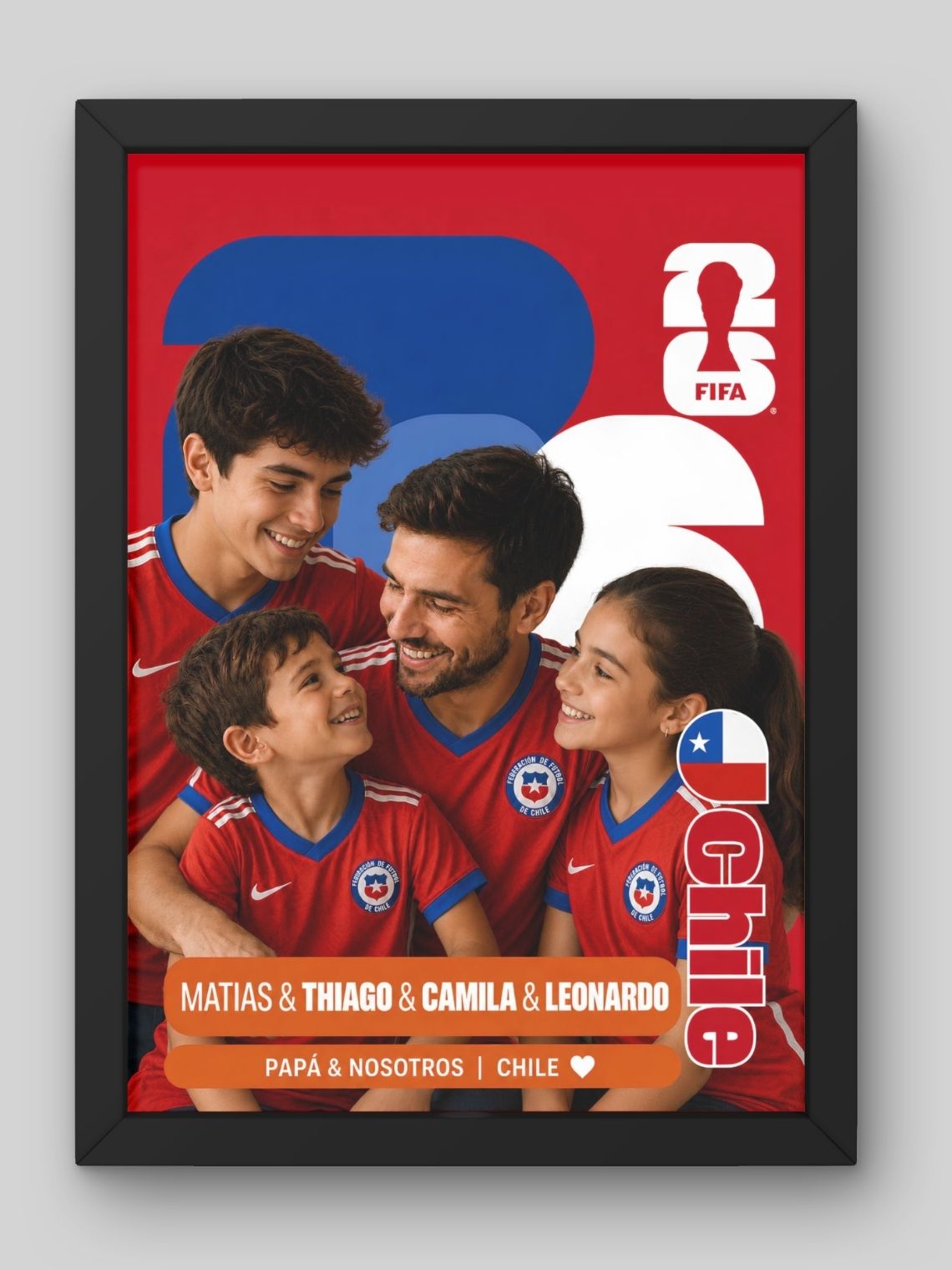 Cuadro Personalizado Papá Mundialista 2026 - Hasta 5 Personas 3