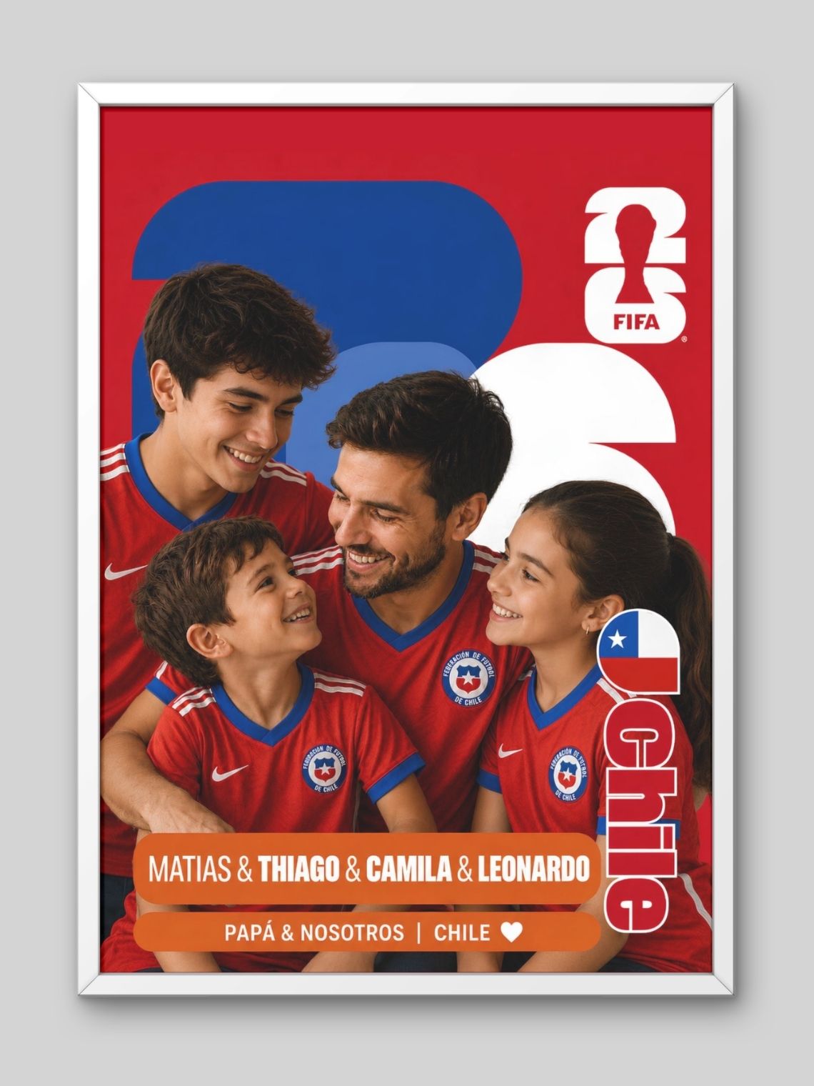 Cuadro Personalizado Papá Mundialista 2026 - Hasta 5 Personas 7