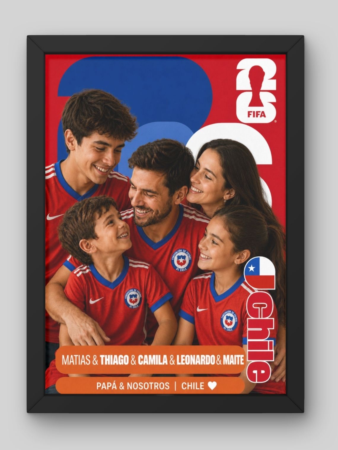 Cuadro Personalizado Papá Mundialista 2026 - Hasta 5 Personas 8