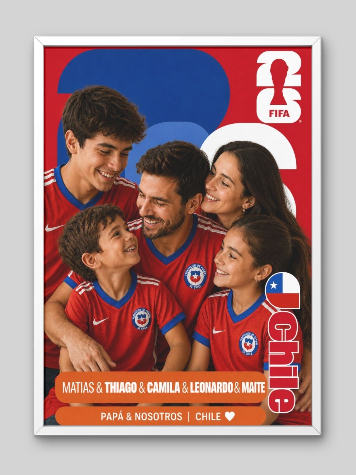 Cuadro Personalizado Papá Mundialista 2026 - Hasta 5 Personas 4
