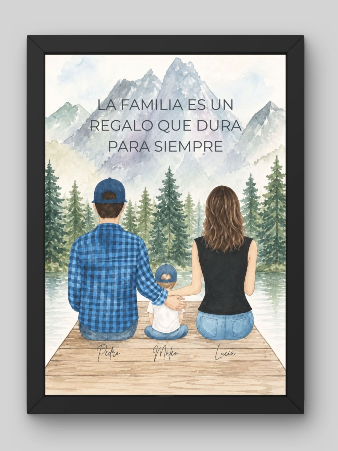 Cuadro Familiar Personalizado -Acuarela de Amor 1