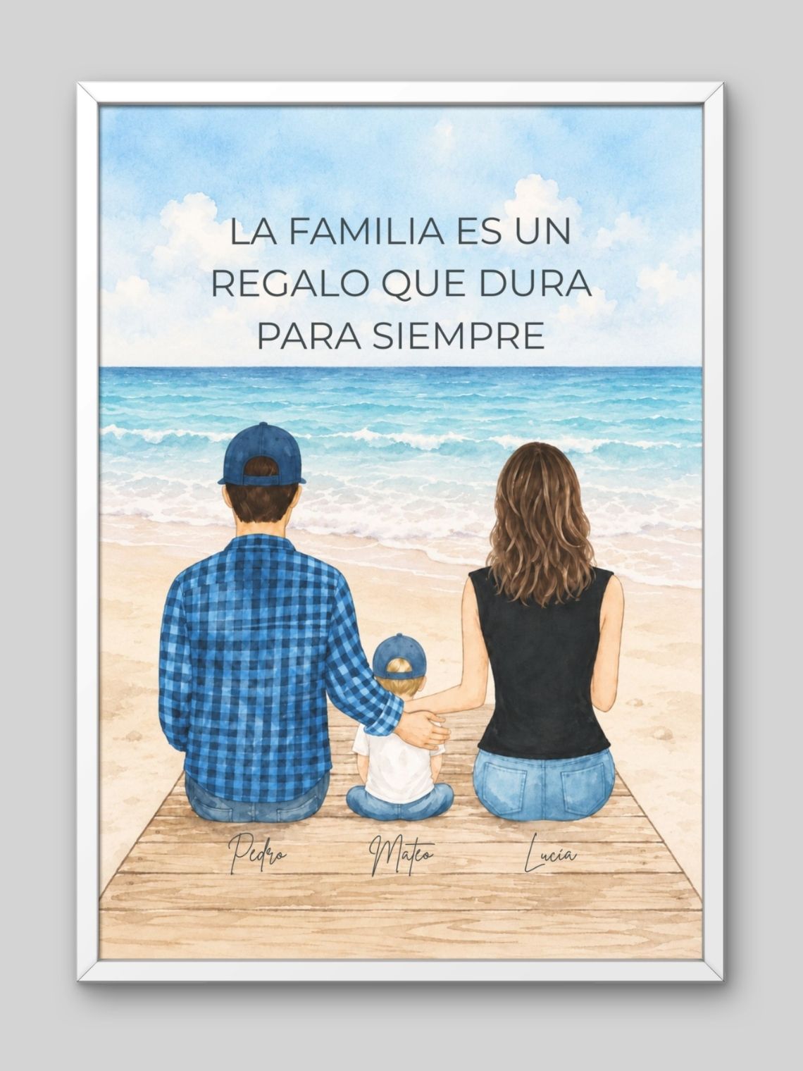 Cuadro Familiar Personalizado -Acuarela de Amor 2