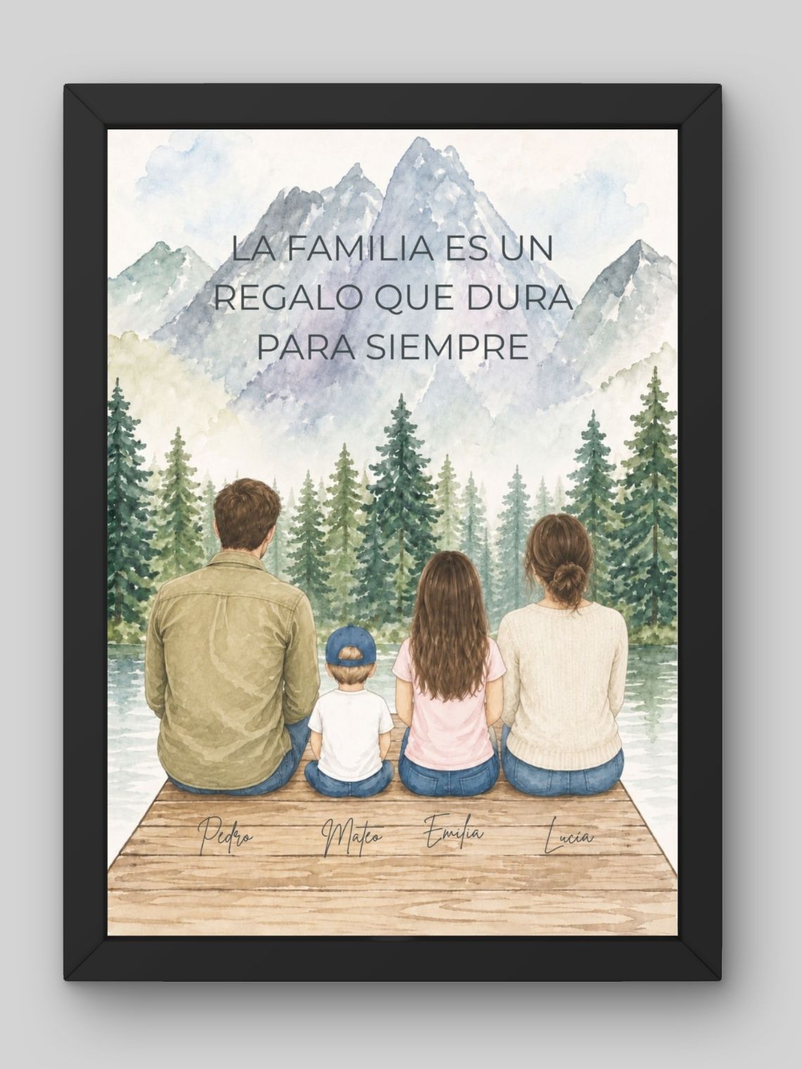 Cuadro Familiar Personalizado -Acuarela de Amor 3