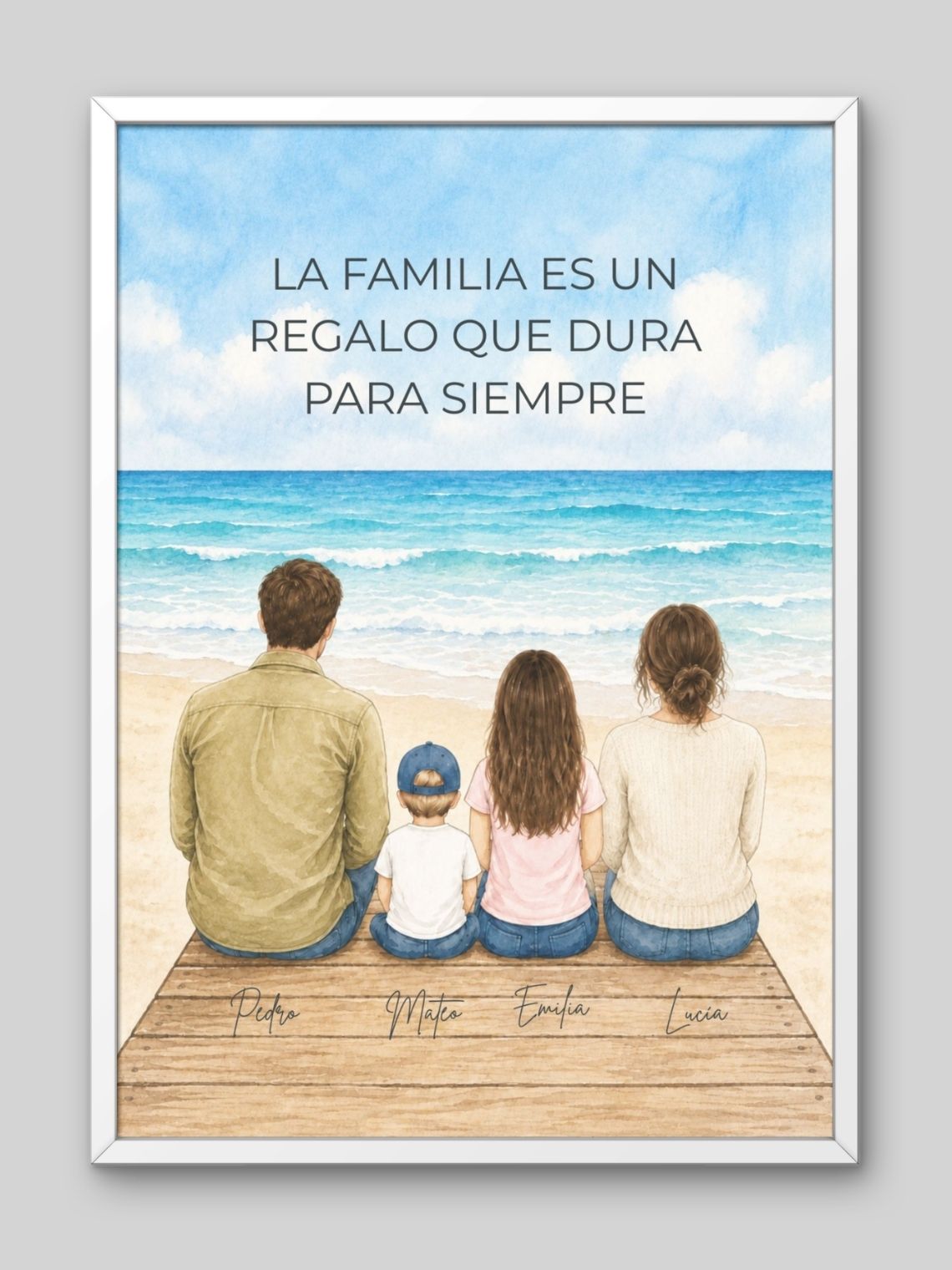 Cuadro Familiar Personalizado -Acuarela de Amor 4