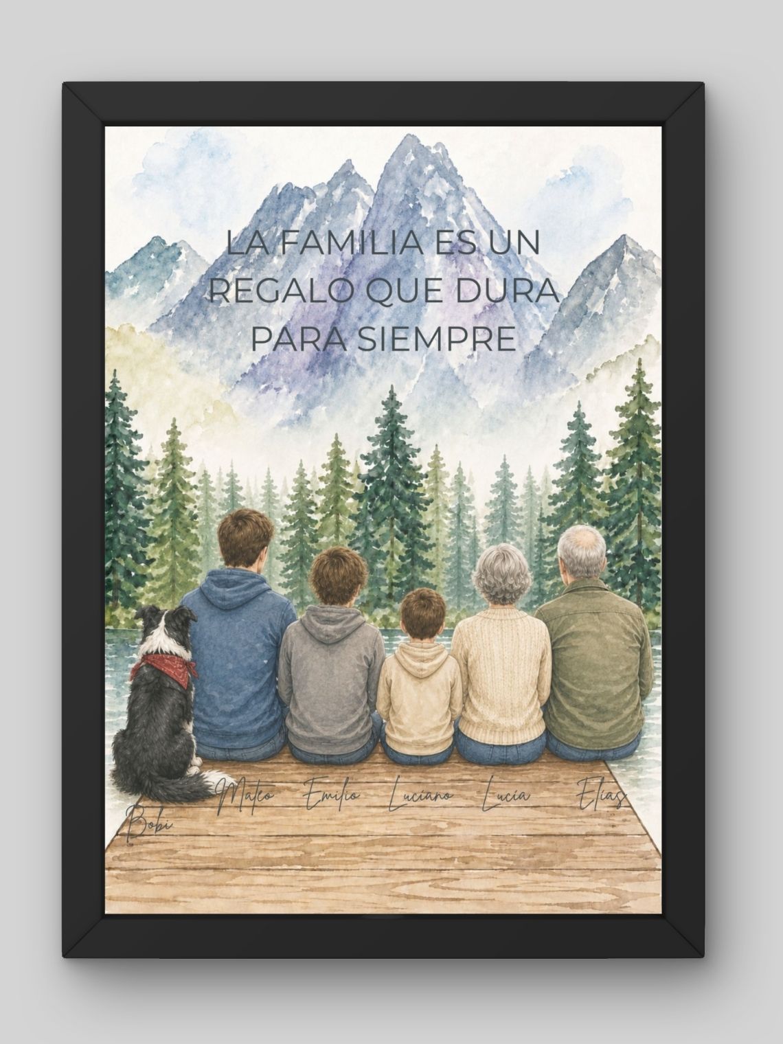 Cuadro Familiar Personalizado -Acuarela de Amor 5