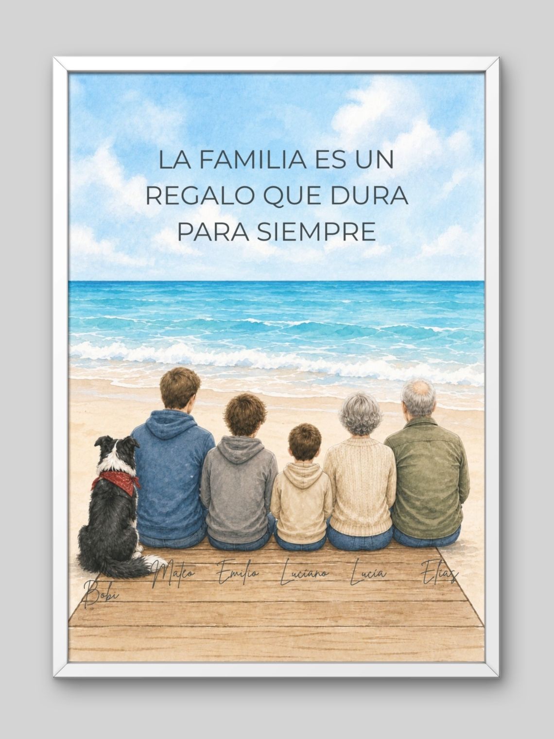 Cuadro Familiar Personalizado -Acuarela de Amor 6