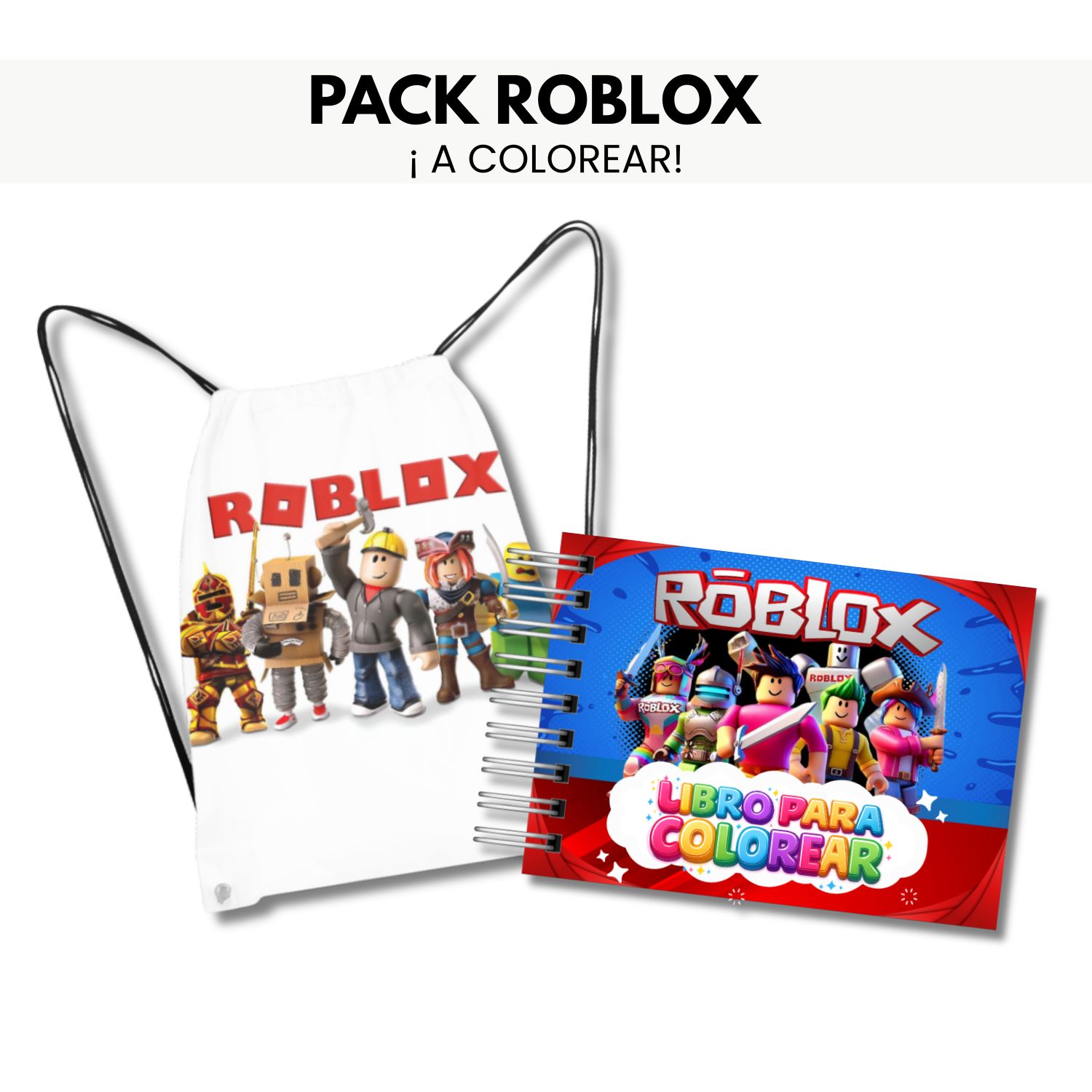 Pack Roblox Infantil - Libro para Colorear + Mochila Morral 1