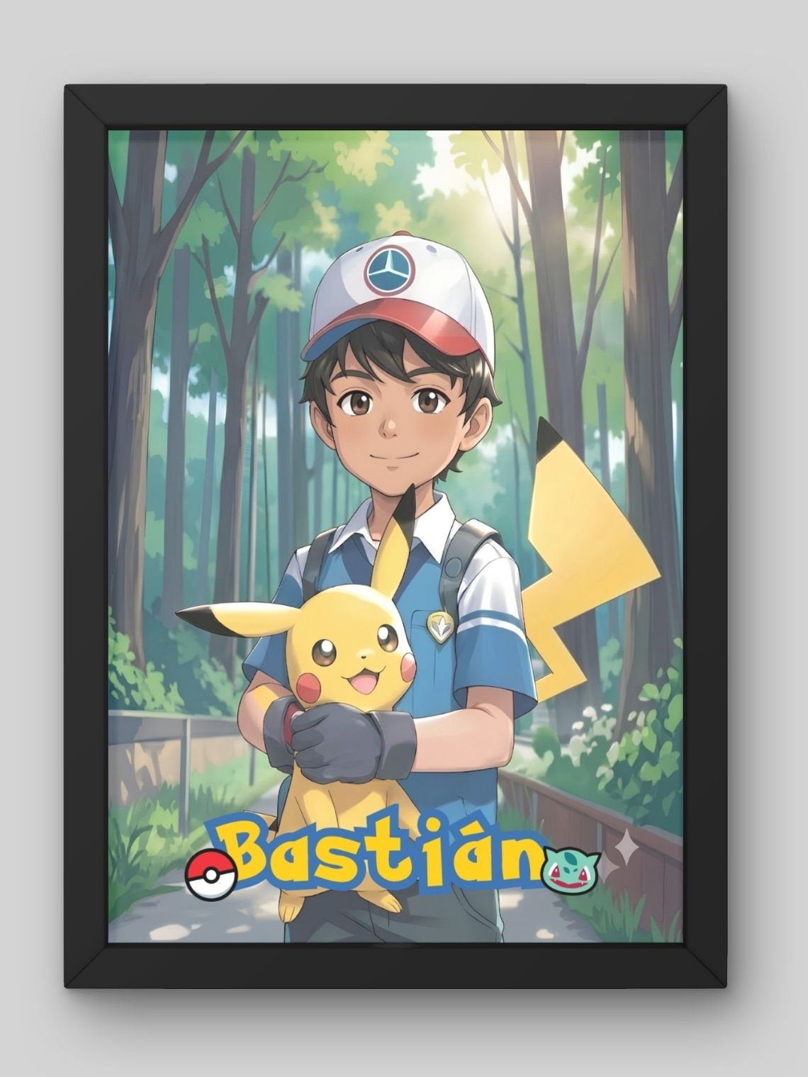 Cuadro Ilustración Personalizada Entrenador Pokémon 1