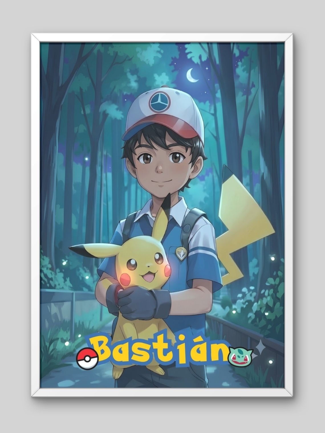 Cuadro Ilustración Personalizada Entrenador Pokémon 2