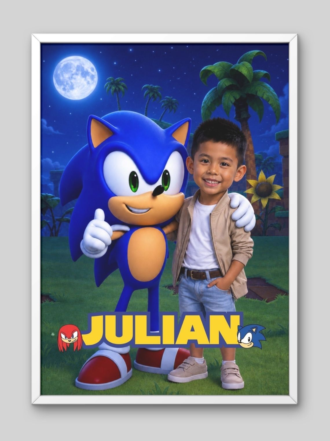 Cuadro Ilustración Personalizada Mi Amigo Sonic 2