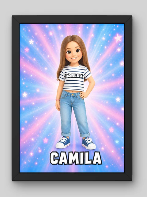 Cuadro Ilustración Personalizada Mi Avatar Roblox - Edición Niña