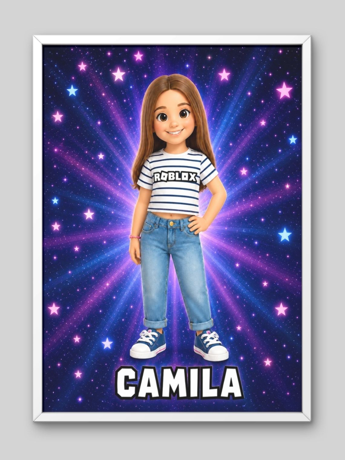 Cuadro Ilustración Personalizada Mi Avatar Roblox - Edición Niña 2