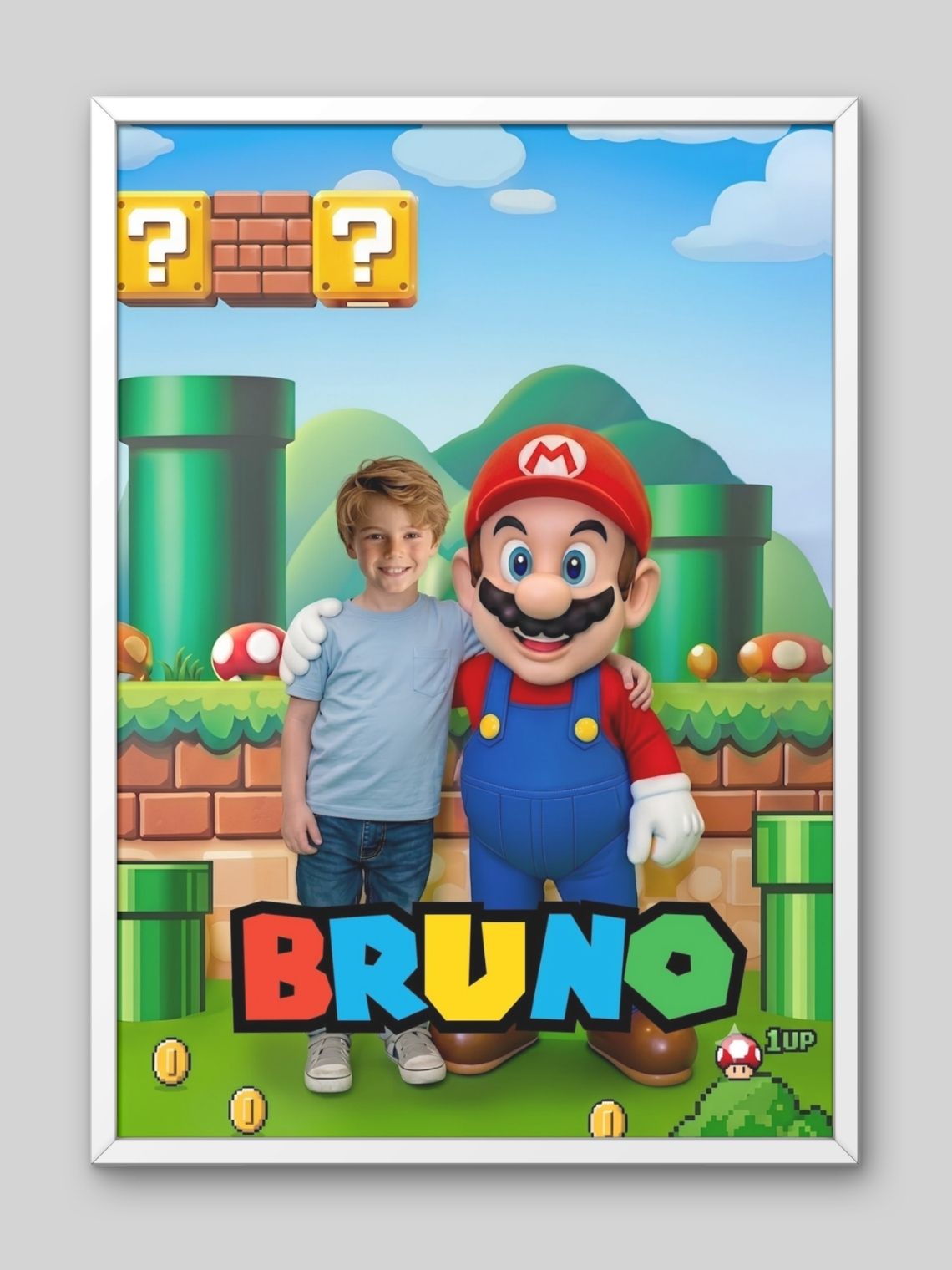 🖼️ Cuadro Ilustración Personalizada Mi Amigo Mario 2