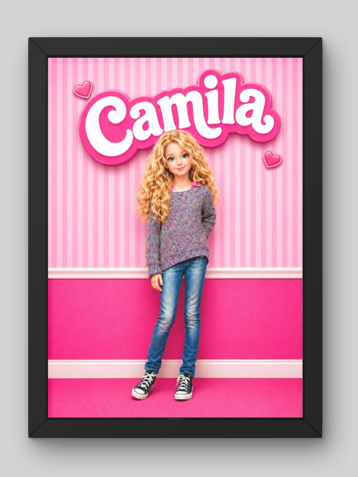 Cuadro Ilustración Personalizada Estilo Barbie 1