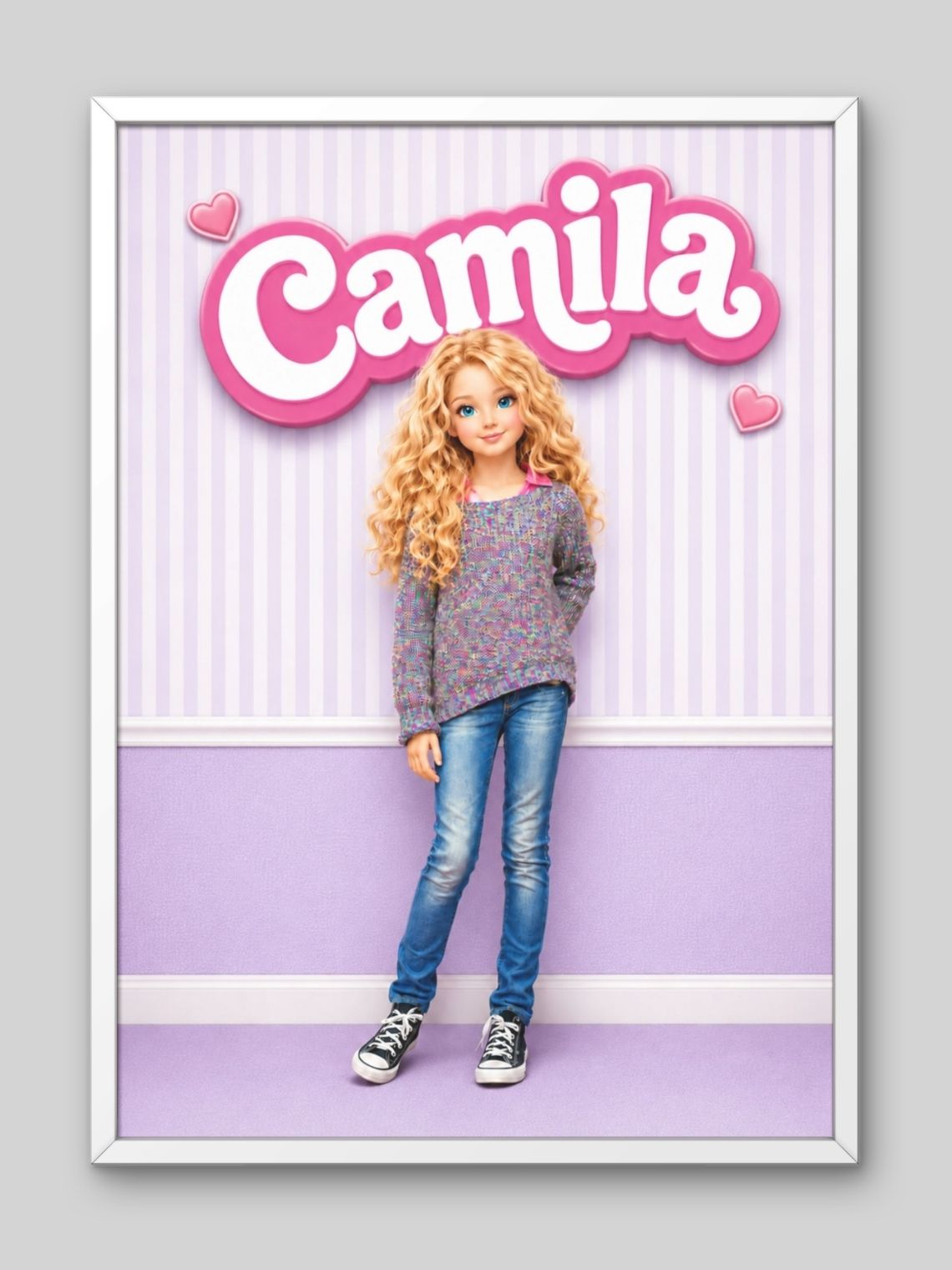 Cuadro Ilustración Personalizada Estilo Barbie 2