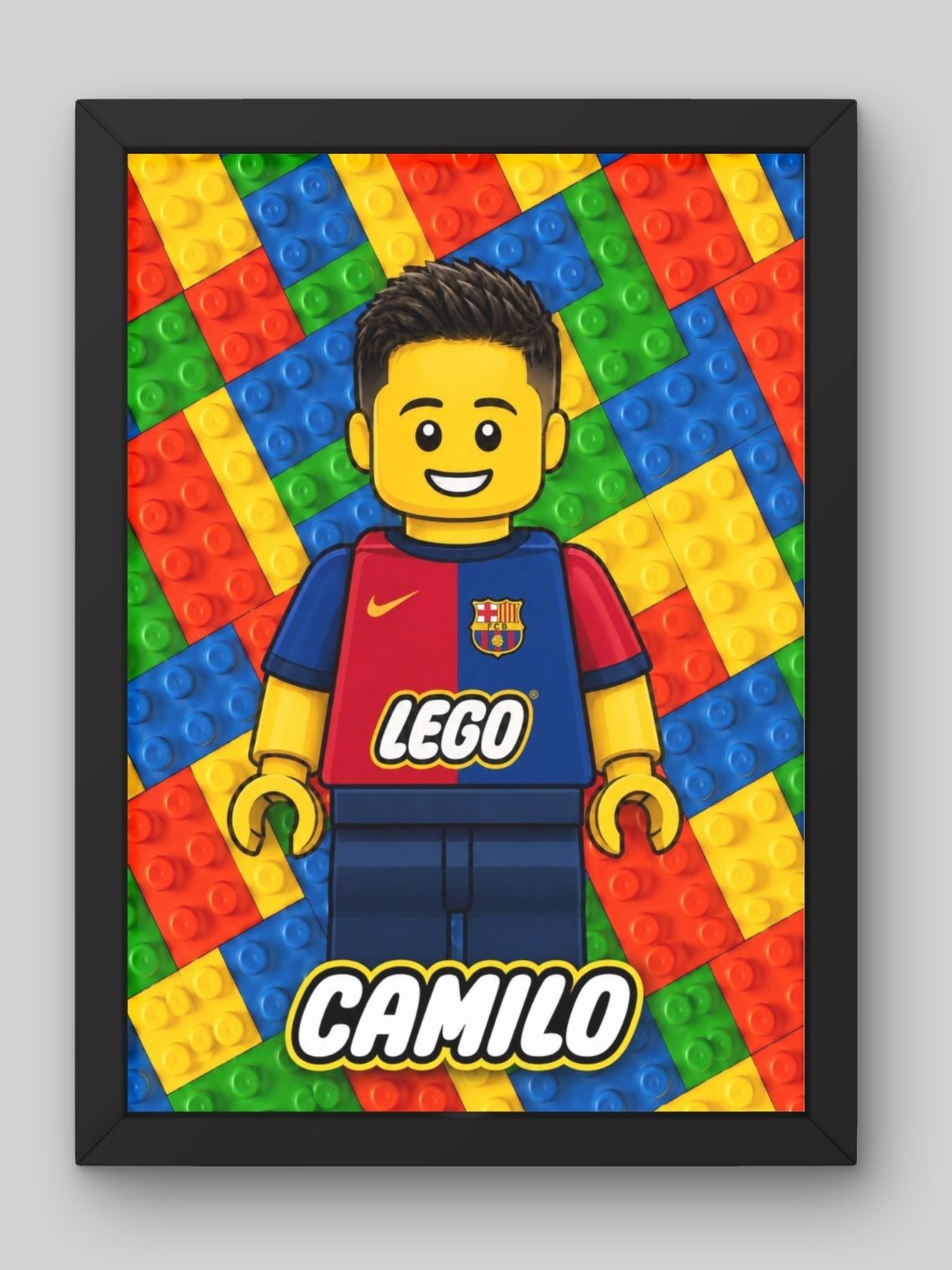 Cuadro Ilustración Personalizada Estilo Lego - Edición Niño 1