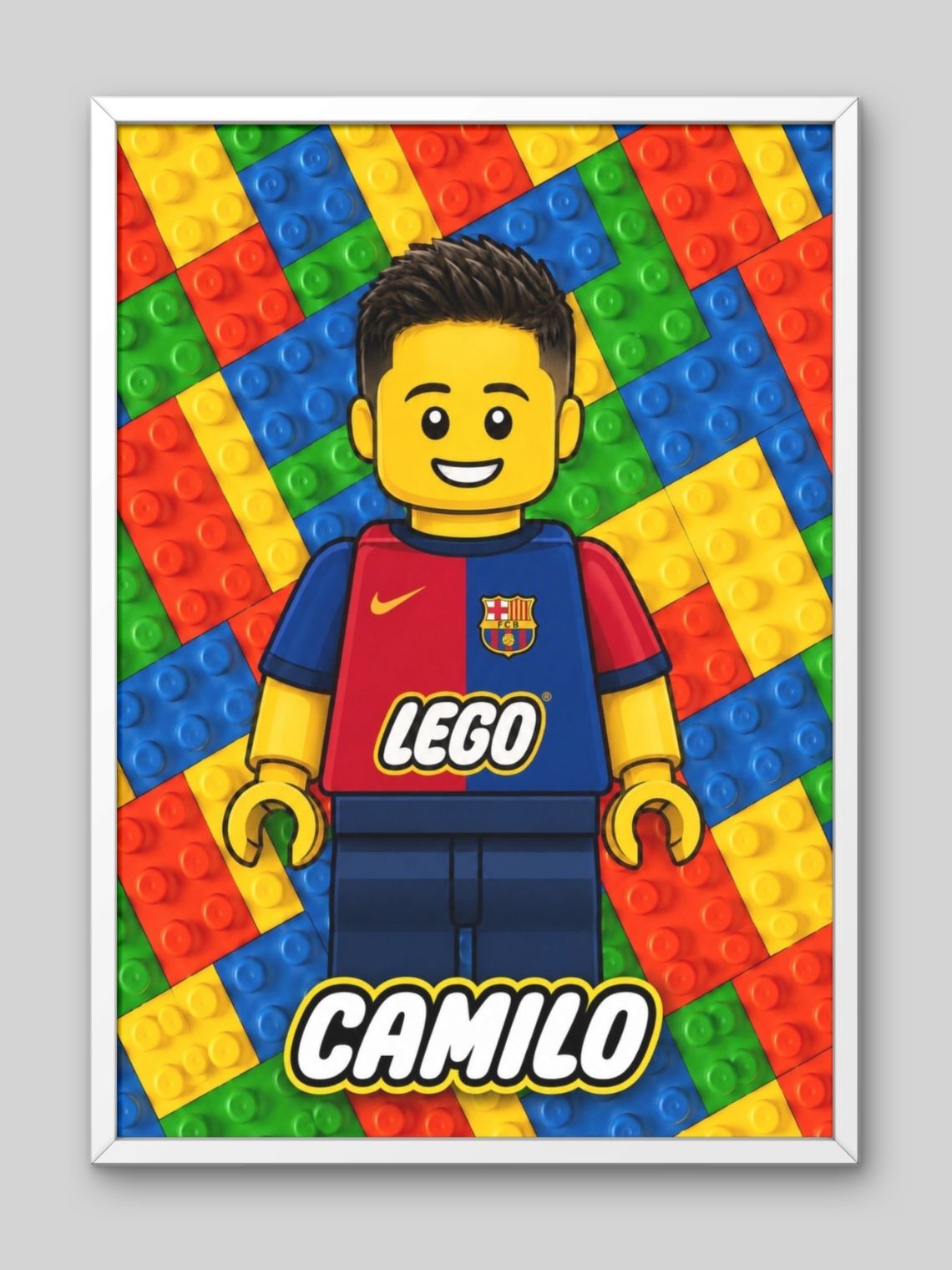 Cuadro Ilustración Personalizada Estilo Lego - Edición Niño 2