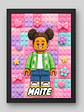 Cuadro Ilustración Personalizada Estilo Lego - Edición Niña - Miniatura 1