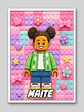 Cuadro Ilustración Personalizada Estilo Lego - Edición Niña - Miniatura 2