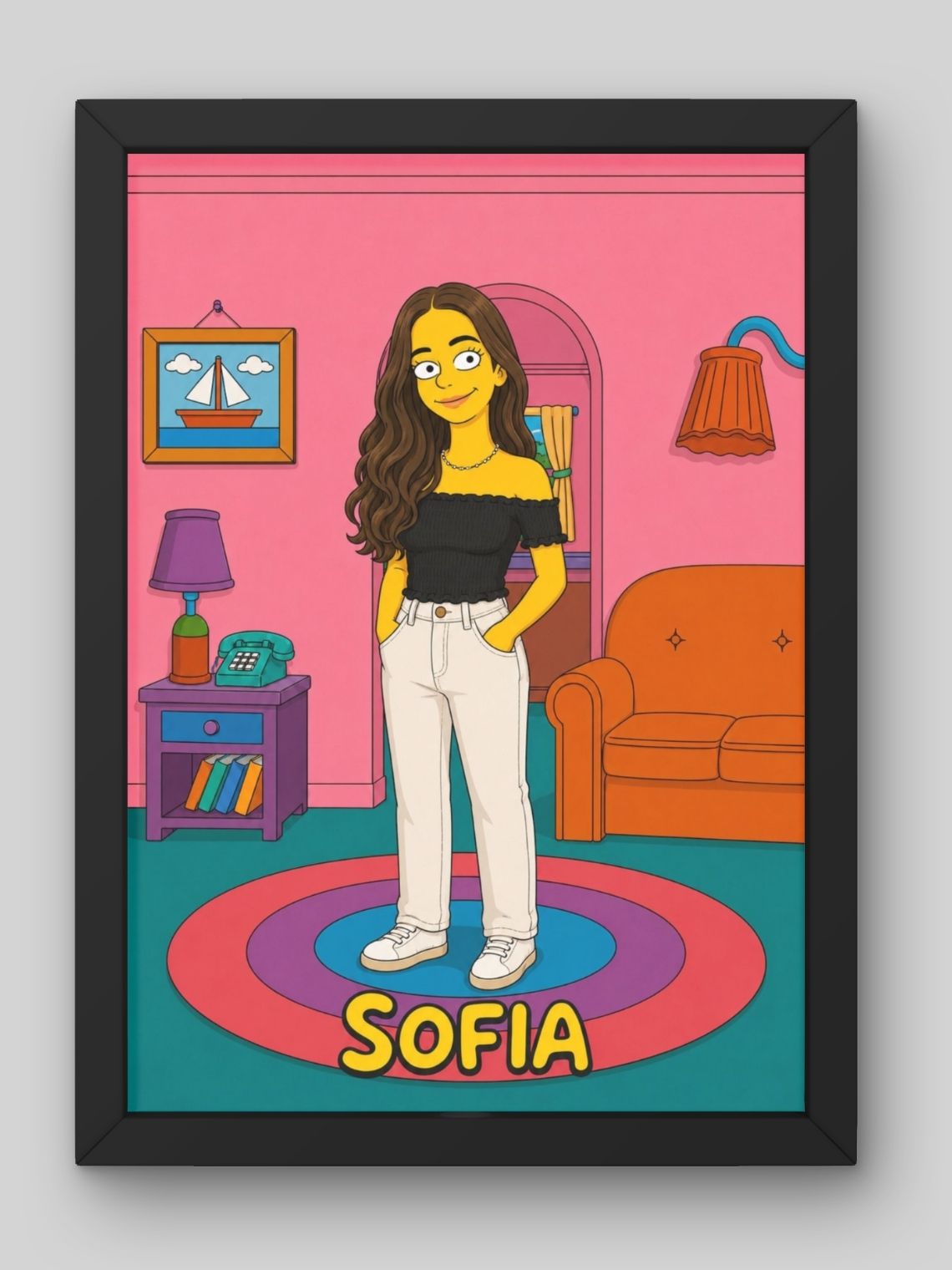 Cuadro Ilustración Personalizada Chica Simpson 1
