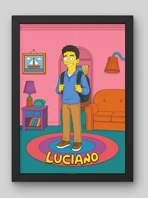 Cuadro Ilustración Personalizada Chico Simpson