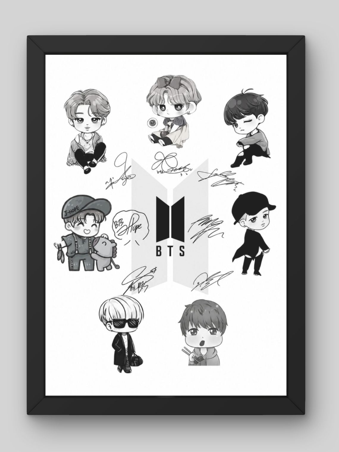 Cuadro BTS Chibi Signatures Edition - Colección Fanart 1