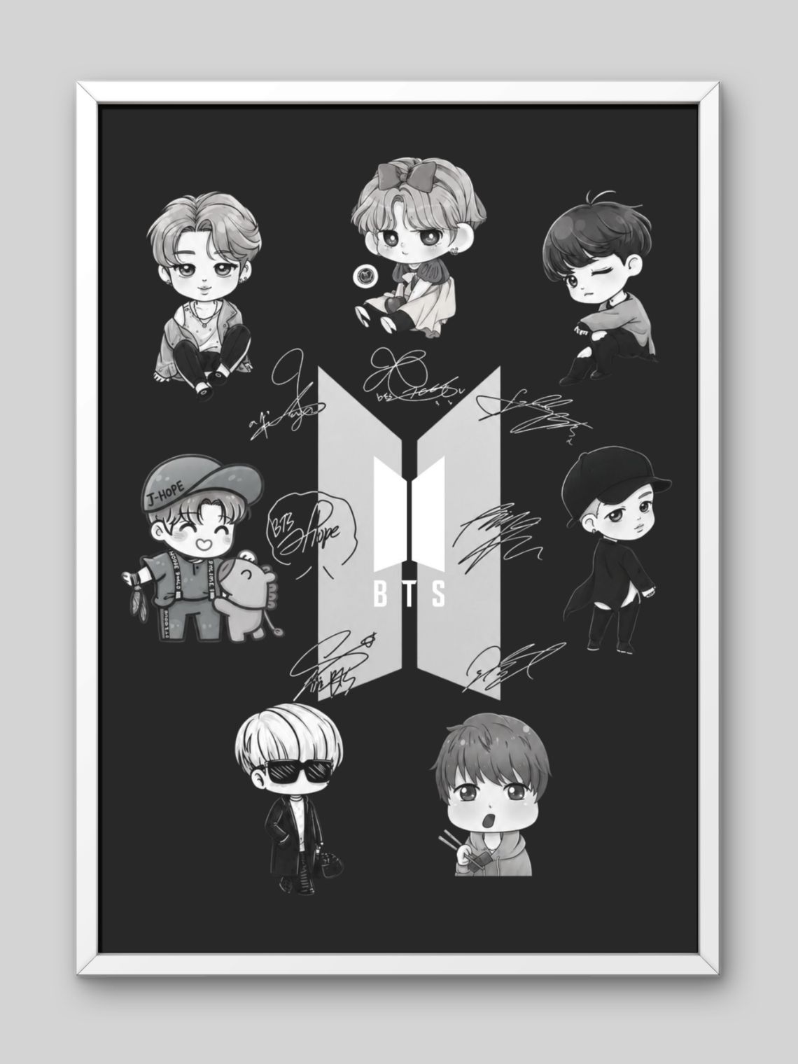 Cuadro BTS Chibi Signatures Edition - Colección Fanart 2