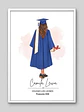 Cuadro Ilustrado Personalizado Graduación 4° Medio Mujer - Recuerdo de Licenciatura - Miniatura 2