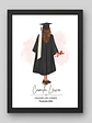 Cuadro Ilustrado Personalizado Graduación 4° Medio Mujer - Recuerdo de Licenciatura - Miniatura 3