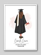 Cuadro Ilustrado Personalizado Graduación 4° Medio Mujer - Recuerdo de Licenciatura - Miniatura 4