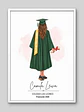 Cuadro Ilustrado Personalizado Graduación 4° Medio Mujer - Recuerdo de Licenciatura - Miniatura 6