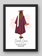 Cuadro Ilustrado Personalizado Graduación 4° Medio Mujer - Recuerdo de Licenciatura - Miniatura 7