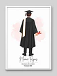 Cuadro Ilustrado Personalizado Graduación 4° Medio Hombre - Recuerdo de Licenciatura - Miniatura 4