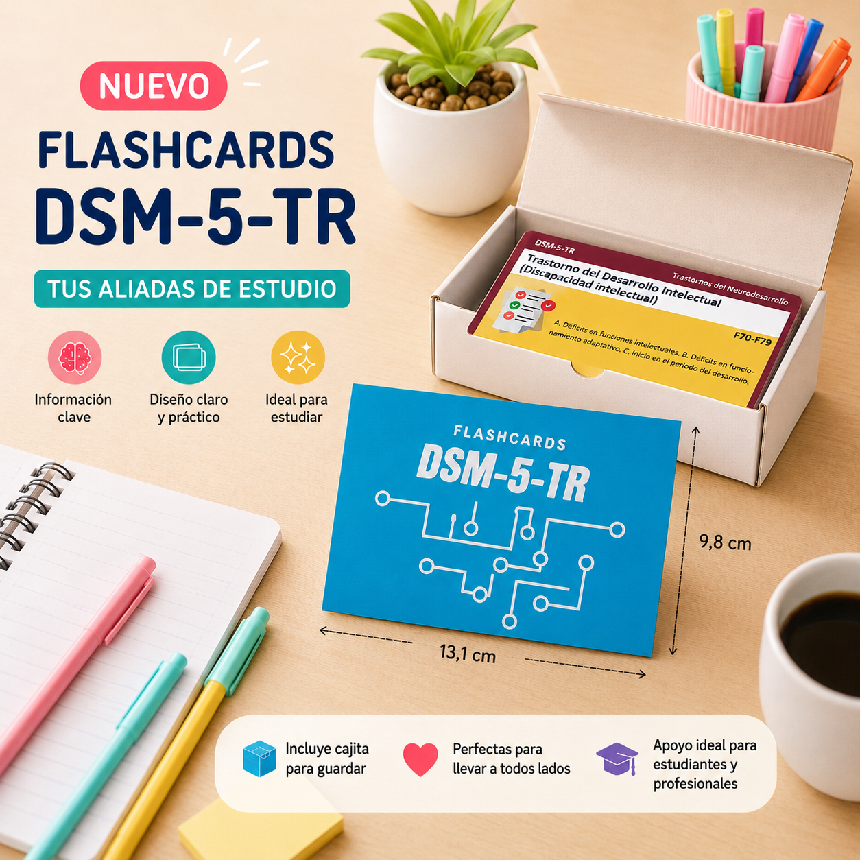 PREVENTA | Flashcards DSM-5-TR – 229 tarjetas con índice y caja 1