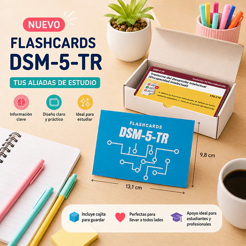 PREVENTA | Flashcards DSM-5-TR – 229 tarjetas con índice y caja