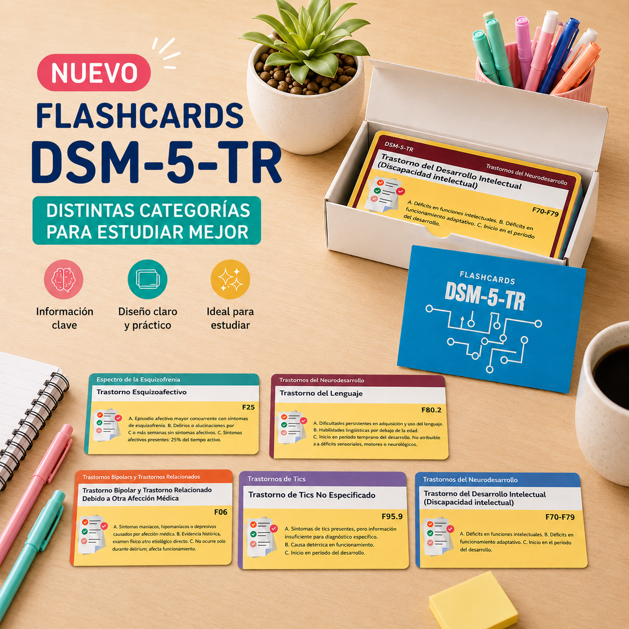 PREVENTA | Flashcards DSM-5-TR – 229 tarjetas con índice y caja 2