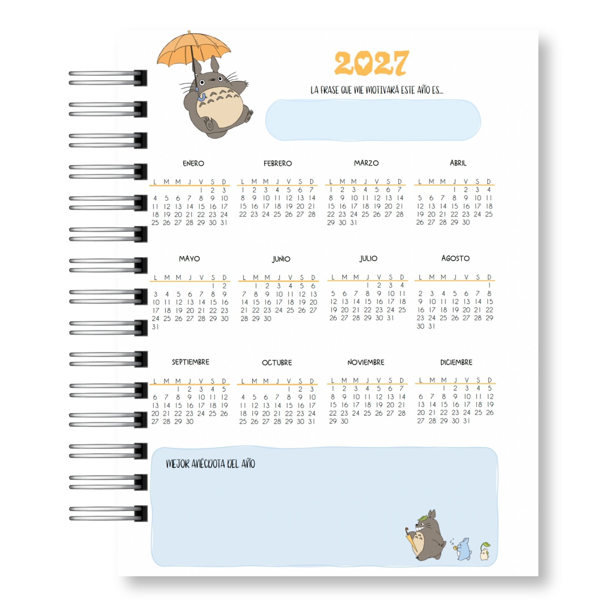 Agenda Mi Vecino Totoro Studio Ghibli 2027 4