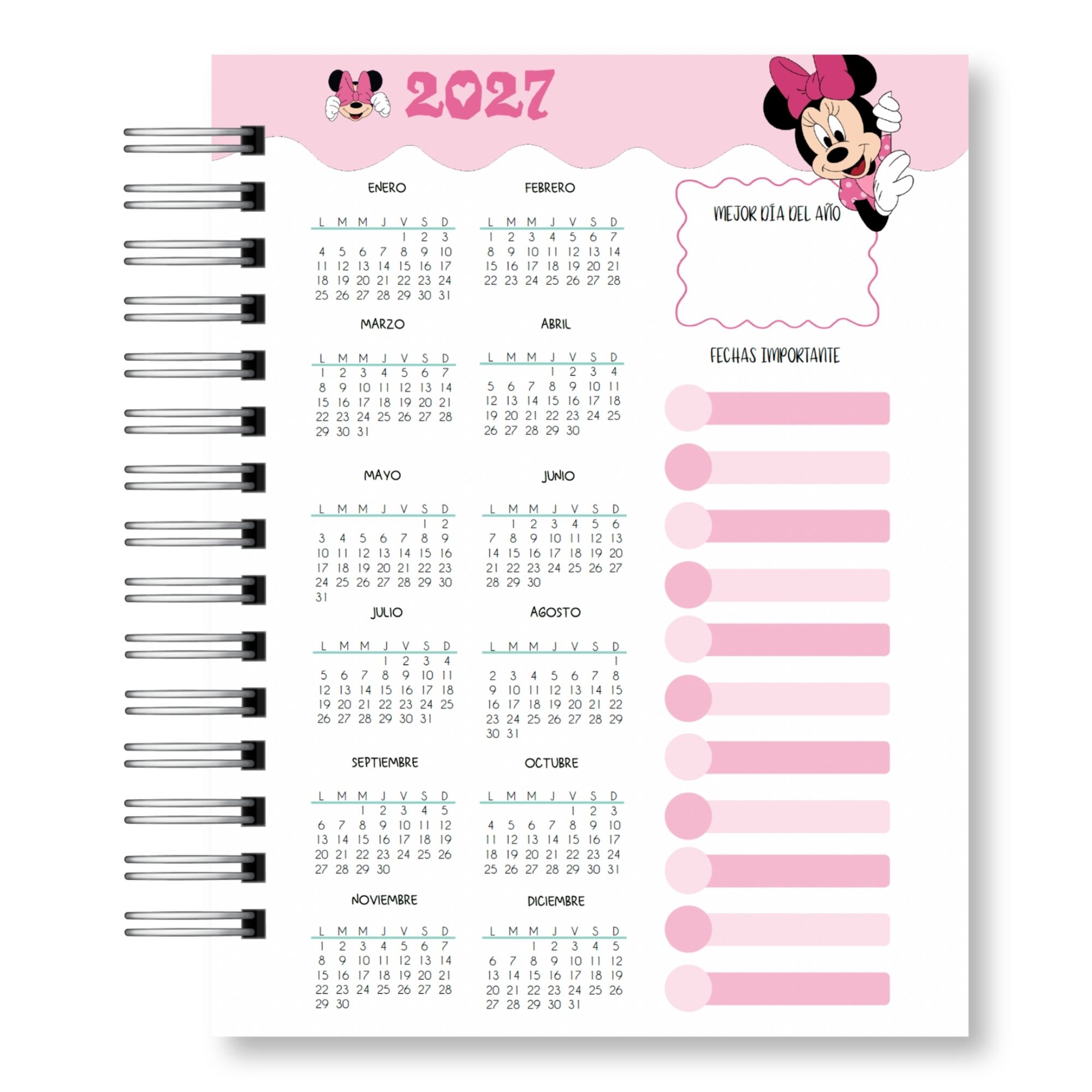 Agenda Minnie Mouse Disney 2027 3