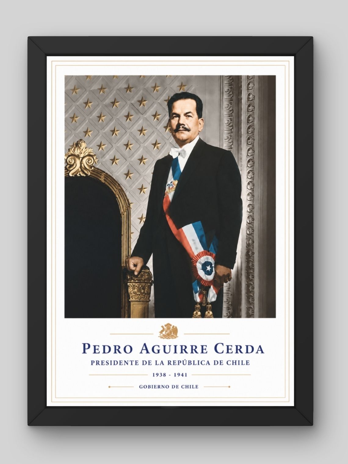 Cuadro Presidencial Estilo Retrato – Pedro Aguirre Cerda 1