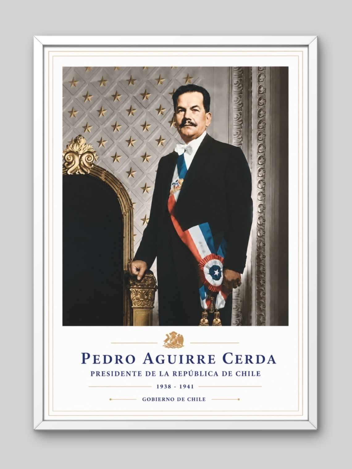 Cuadro Presidencial Estilo Retrato – Pedro Aguirre Cerda 2