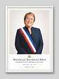 Cuadro Presidencial Estilo Retrato – Michelle Bachelet - Miniatura 2