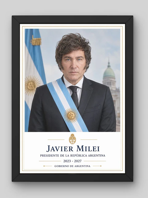 Cuadro Presidencial Estilo Retrato – Javier Milei