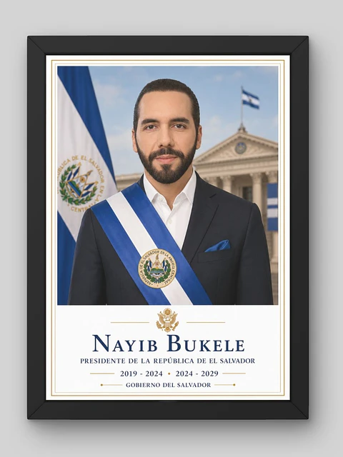 Cuadro Presidencial Estilo Retrato – Nayib Bukele
