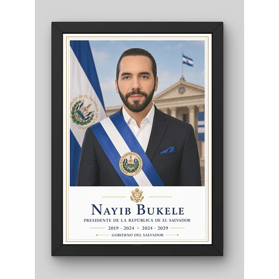 Nayib Bukele – cuadro estilo retrato Pigyfante