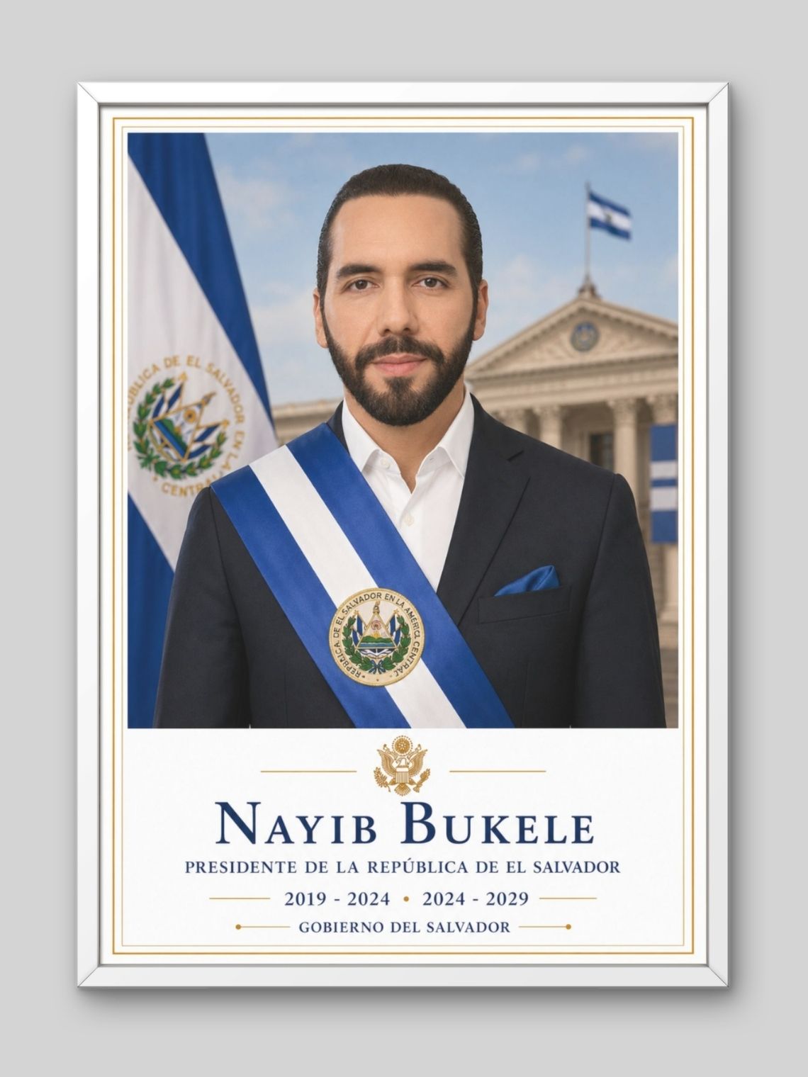 Cuadro Presidencial Estilo Retrato – Nayib Bukele 2