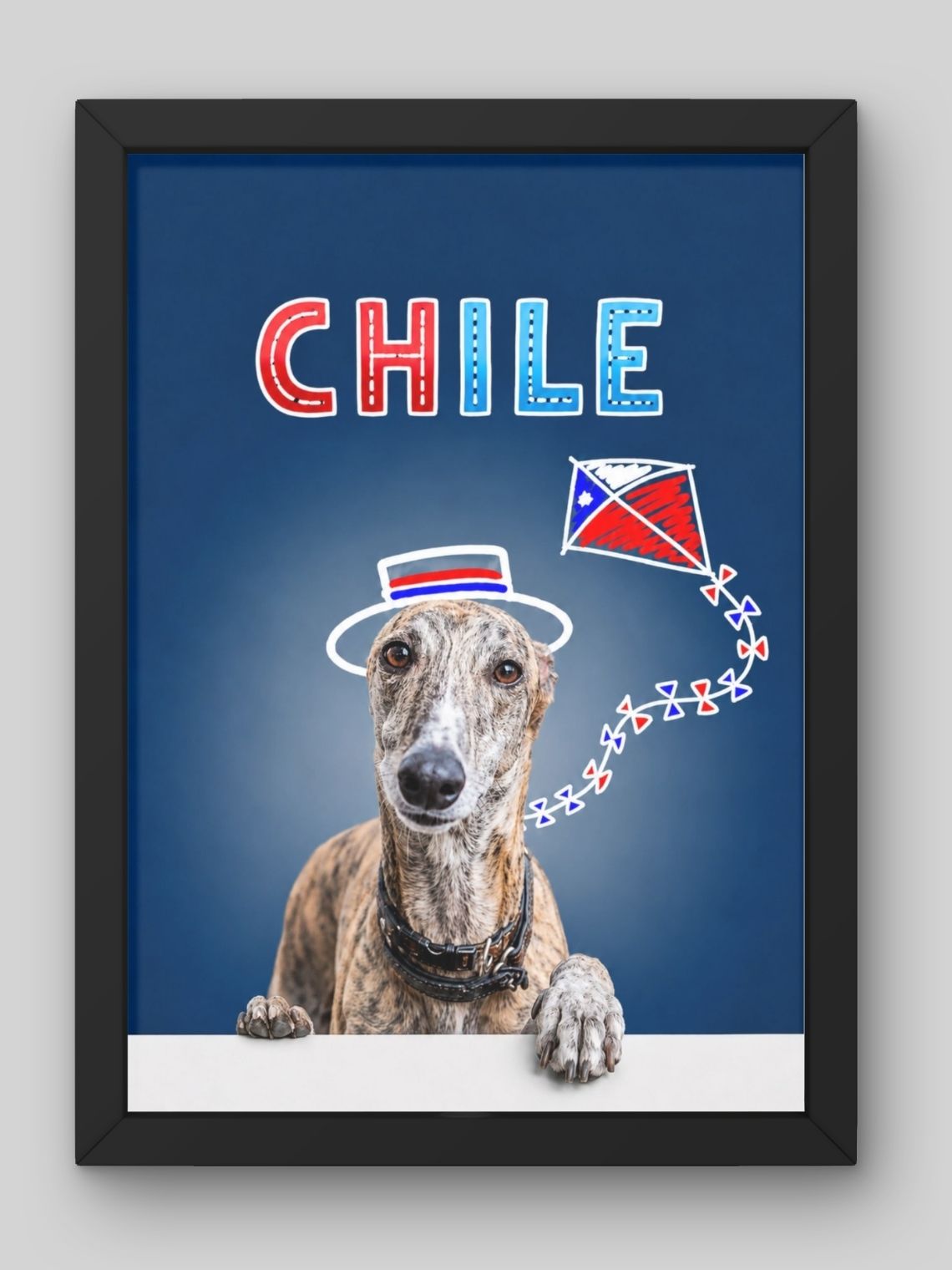 Cuadro Personalizado de Mascota – Edición Patriota Chilena 1